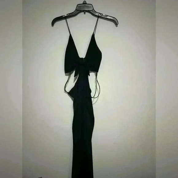 Alice + Olivia Womens Havana Cut-Out Front Tie Wide Leg Jumpsuit Size 10  NWT - Picture 2 of 6